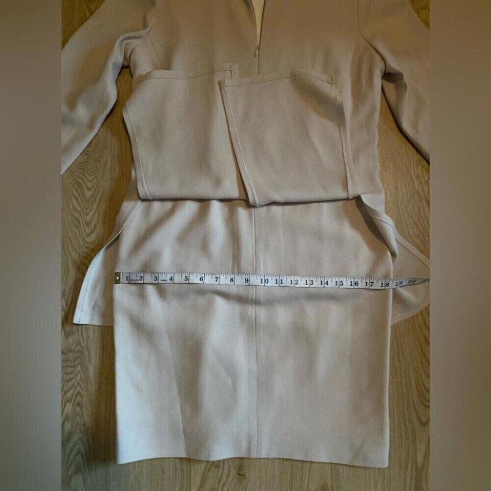 Cream 90s Vintage Blazer Dress Medium Quiet Luxury Minimalist Corporate Chic - Picture 9 of 14